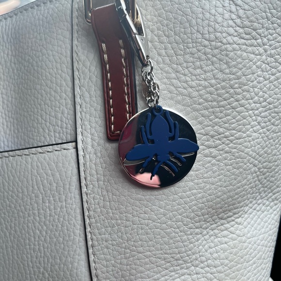 DIOR Blue Bee Metal/Leather Bag Charm Keychain - Picture 3 of 7